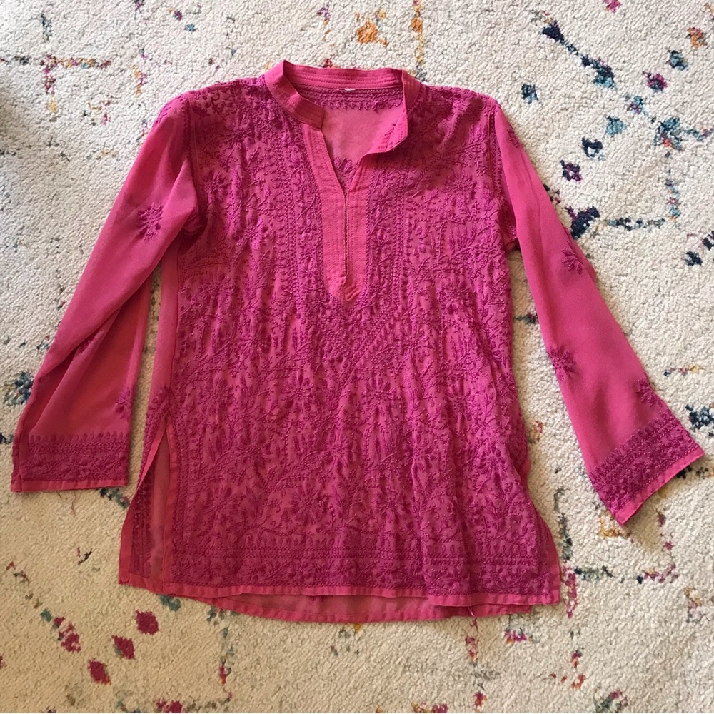 Handmade embroidered top size S